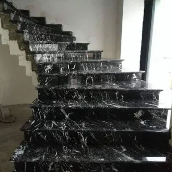 Mermer Basamak Siyah Reng Uygulaması