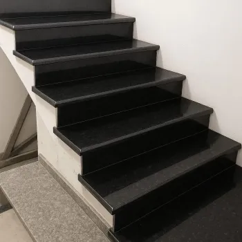 Mermer Basamak Siyah Reng Uygulaması