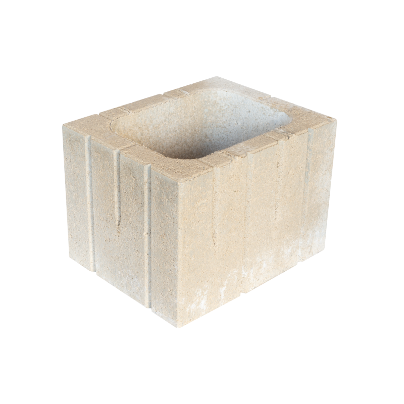 Dark concrete cube planter for outdoor gardens and commercial landscapes